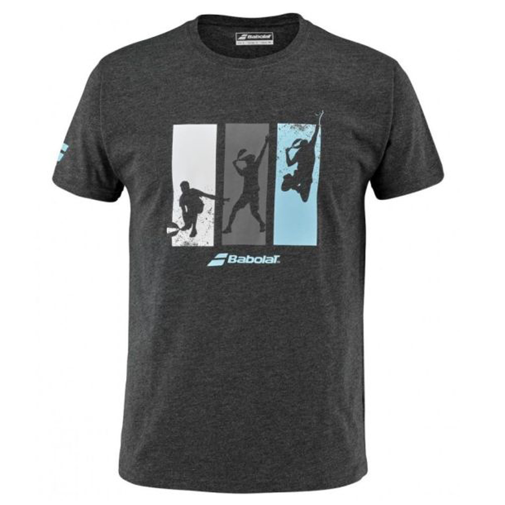 Babolat Padel Cotton Tee Men Black Heather Tri ka Babolat p nsk